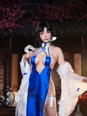 Mùa thu và Corgi - Azur Lane Ding'an Sườn xám